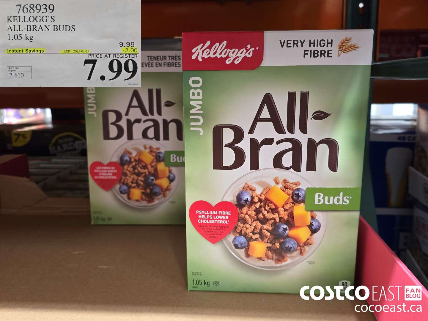 768939 KELLOGG'S ALL-BRAN BUDS 1.05 kg ($2.00 INSTANT SAVINGS EXPIRES ON 2025-01-19) $7.99