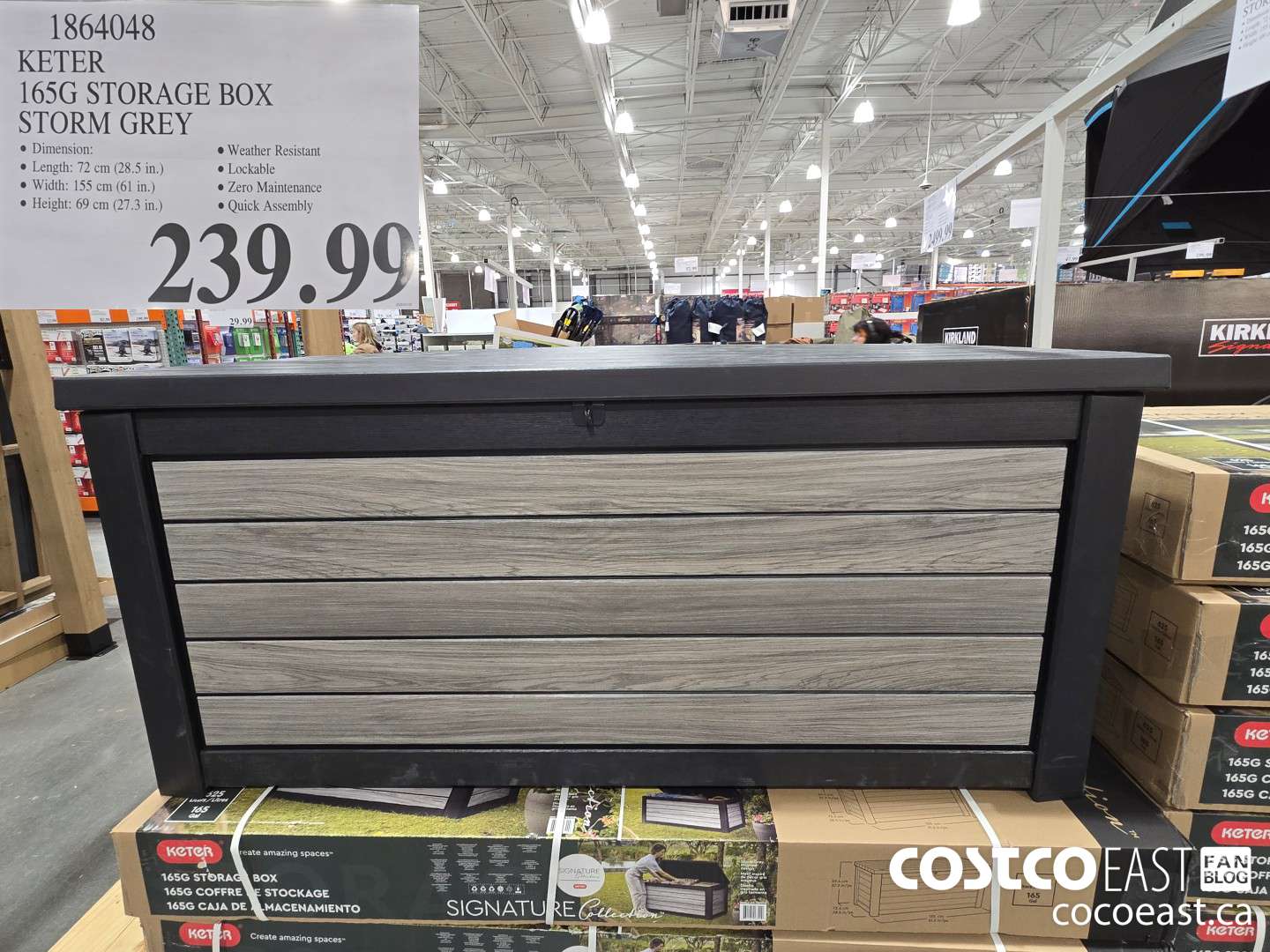 1864048 KETER 165G STORAGE BOX STORM GREY $239.99