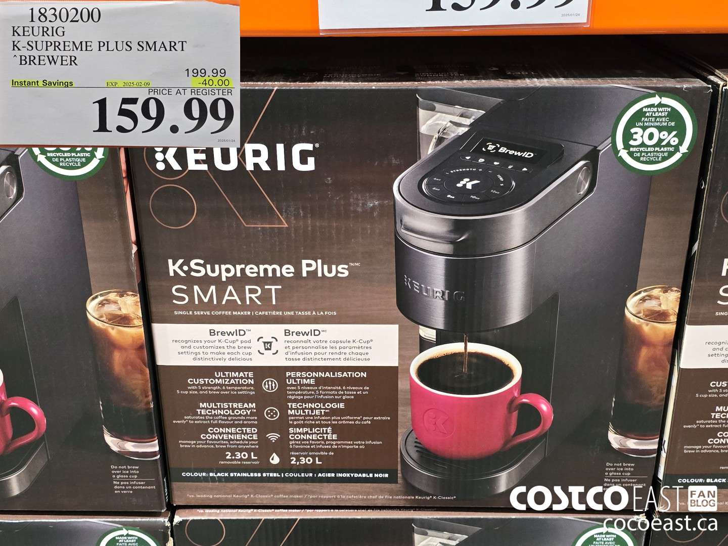 1830200 KEURIG K-SUPREME PLUS SMART BREWER ($40.00 INSTANT SAVINGS EXPIRES ON 2025-02-09) $159.99