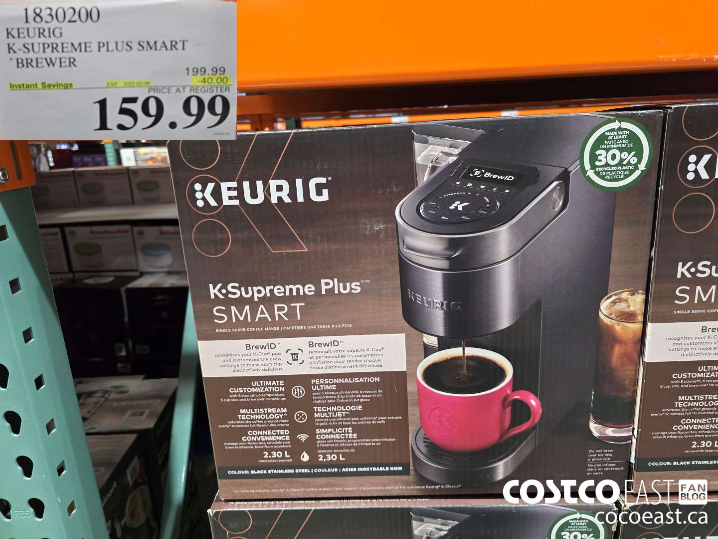 1830200 KEURIG K-SUPREME PLUS SMART BREWER ($40.00 INSTANT SAVINGS EXPIRES ON 2025-02-09) $159.99
