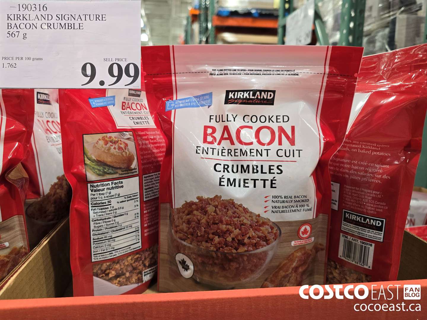190316 KIRKLAND SIGNATURE BACON CRUMBLE 567 g $9.99