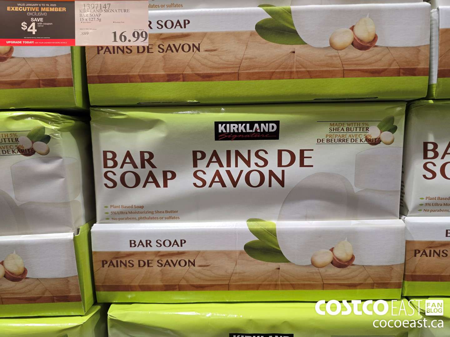 1397147 KIRKLAND SIGNATURE BAR SOAP 15 X 127.5 G ($4.00 INSTANT SAVINGS EXPIRES ON 2025-01-19) $12.99