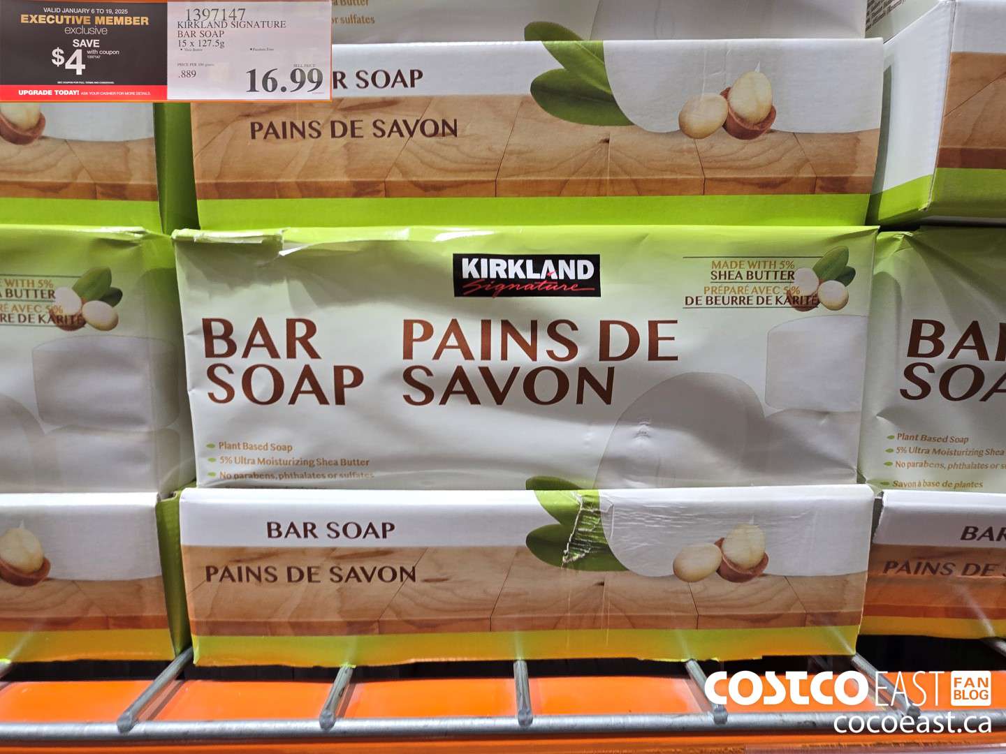 1397147 KIRKLAND SIGNATURE BAR SOAP 15 X 127.5 G ($4.00 INSTANT SAVINGS EXPIRES ON 2025-01-19) $12.99