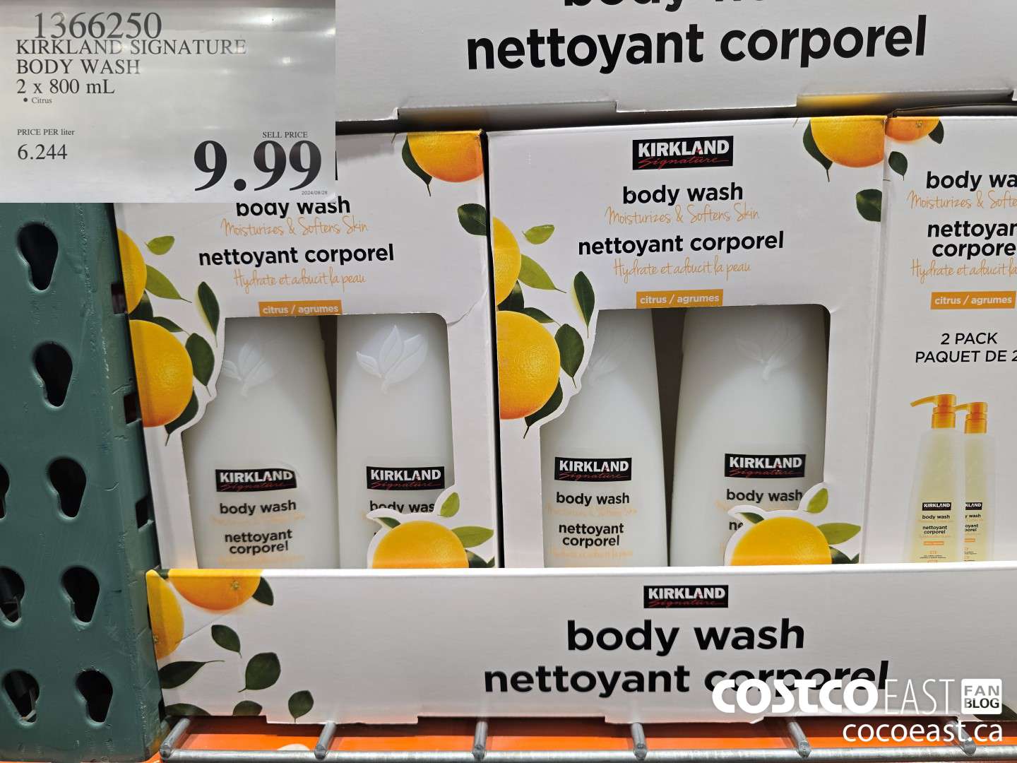 1366250 KIRKLAND SIGNATURE BODY WASH 2 x 800 mL $9.99