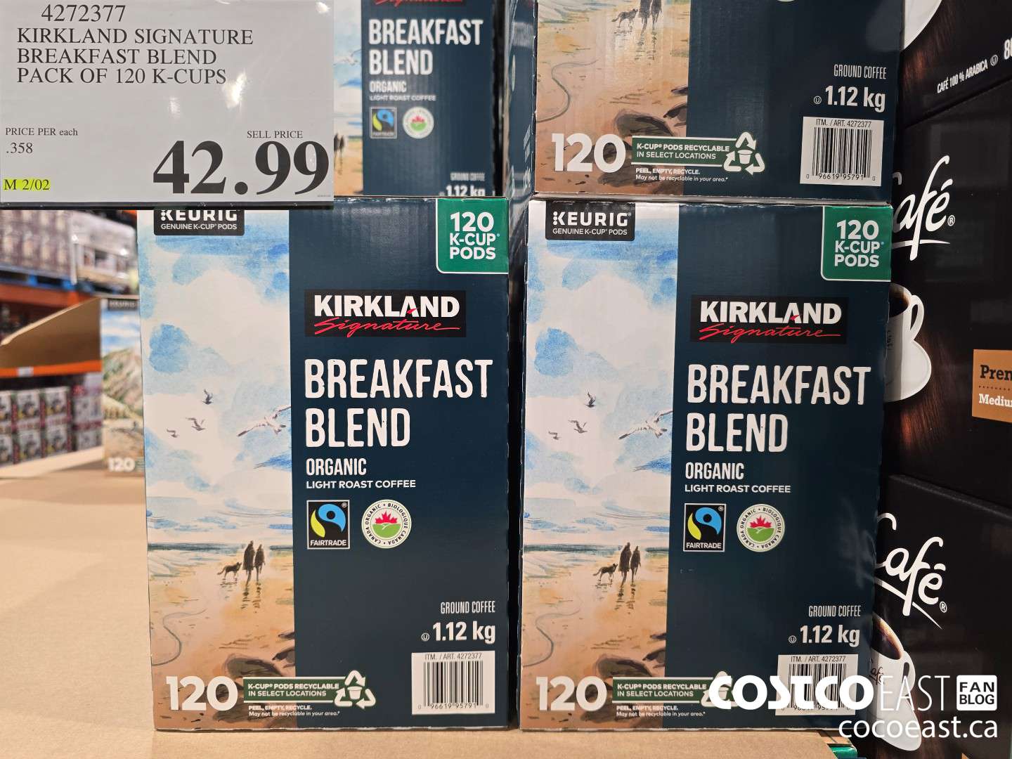 4272377 KIRKLAND SIGNATURE BREAKFAST BLEND PACK OF 120 K-CUPS $42.99