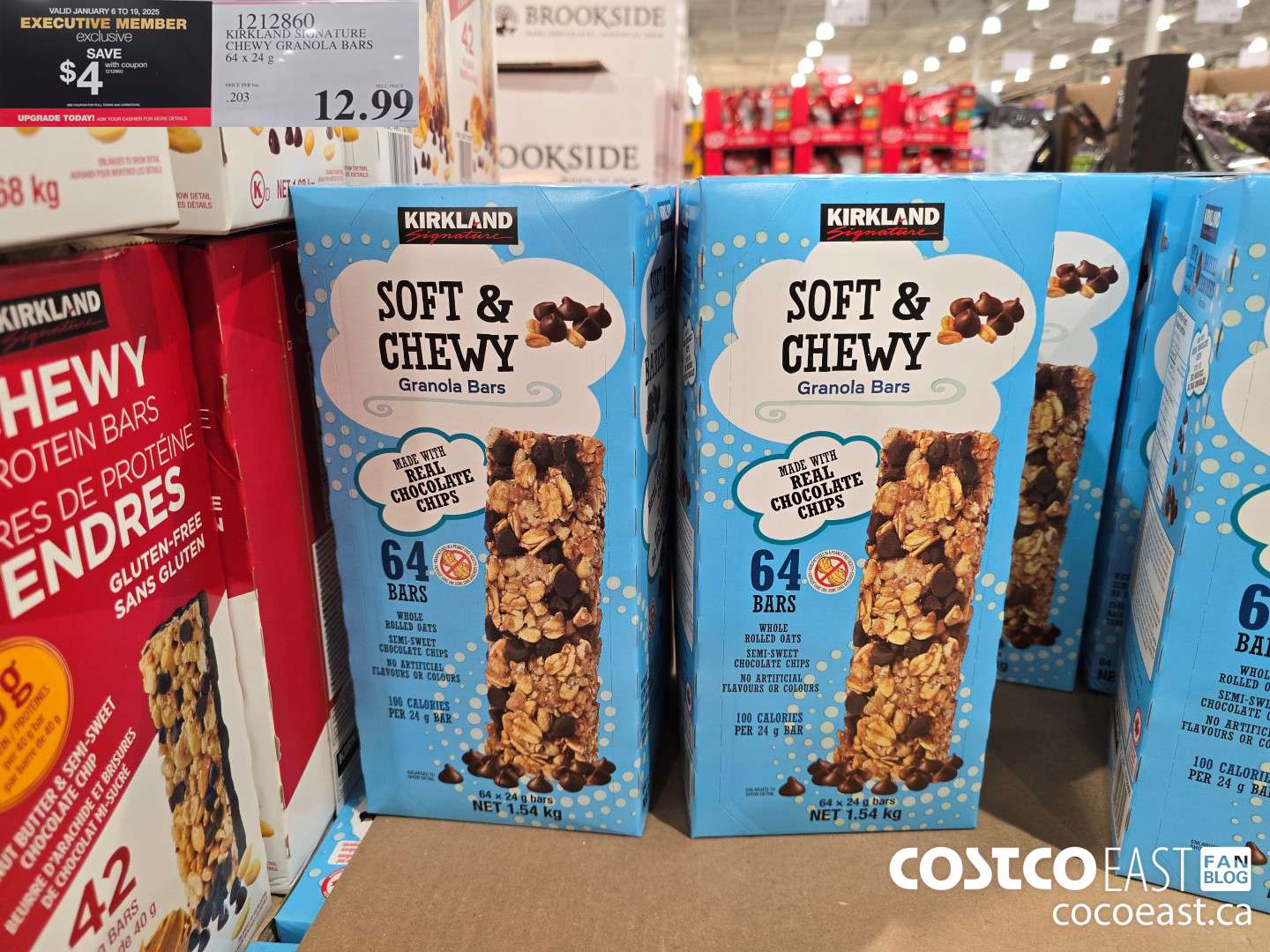 1212860 KIRKLAND SIGNATURE CHEWY GRANOLA BARS 64 X 24 G ($4.00 INSTANT SAVINGS EXPIRES ON 2025-01-19) $8.99