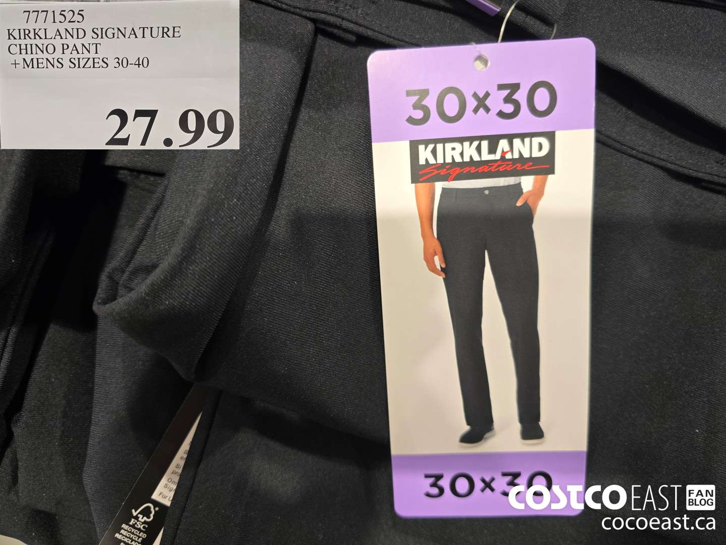7771525 KIRKLAND SIGNATURE CHINO PANT + MENS SIZES 30-40 $27.99