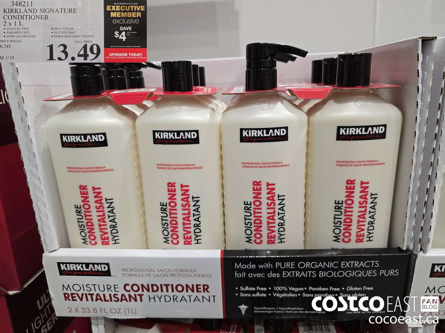 348211 KIRKLAND SIGNATURE CONDITIONER 2 X 1L ($4.00 INSTANT SAVINGS EXPIRES ON 2025-01-19) $9.49