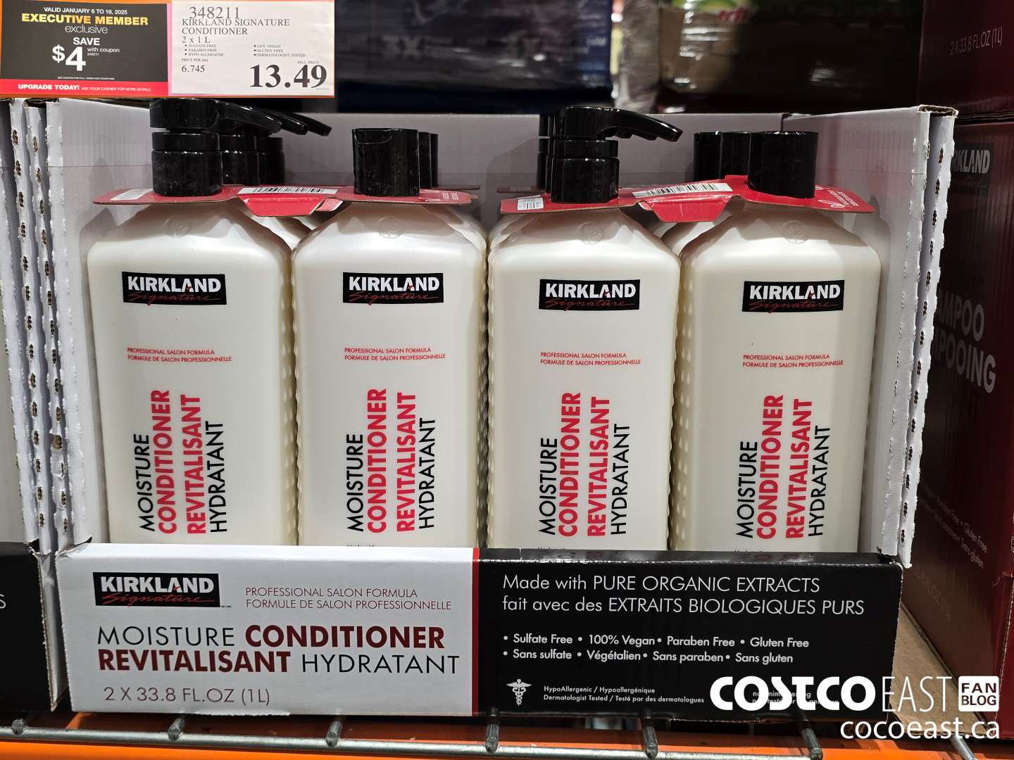 348211 KIRKLAND SIGNATURE CONDITIONER 2 X 1L ($4.00 INSTANT SAVINGS EXPIRES ON 2025-01-19) $9.49