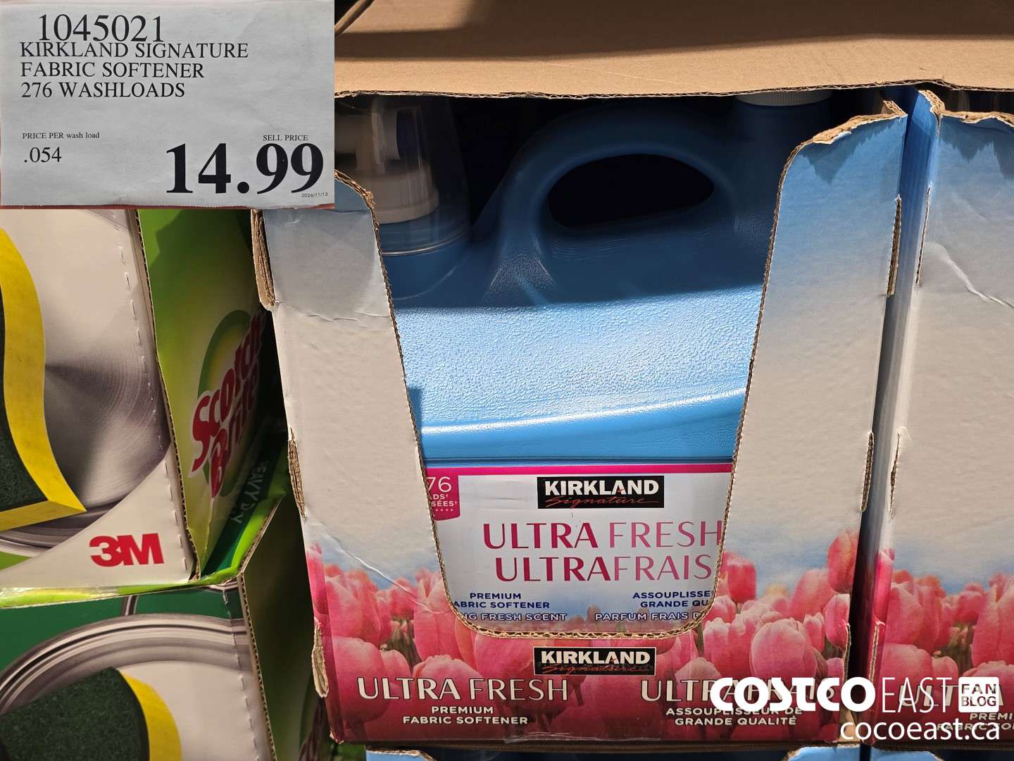 1045021 KIRKLAND SIGNATURE FABRIC SOFTENER 276 WASHLOADS $14.99
