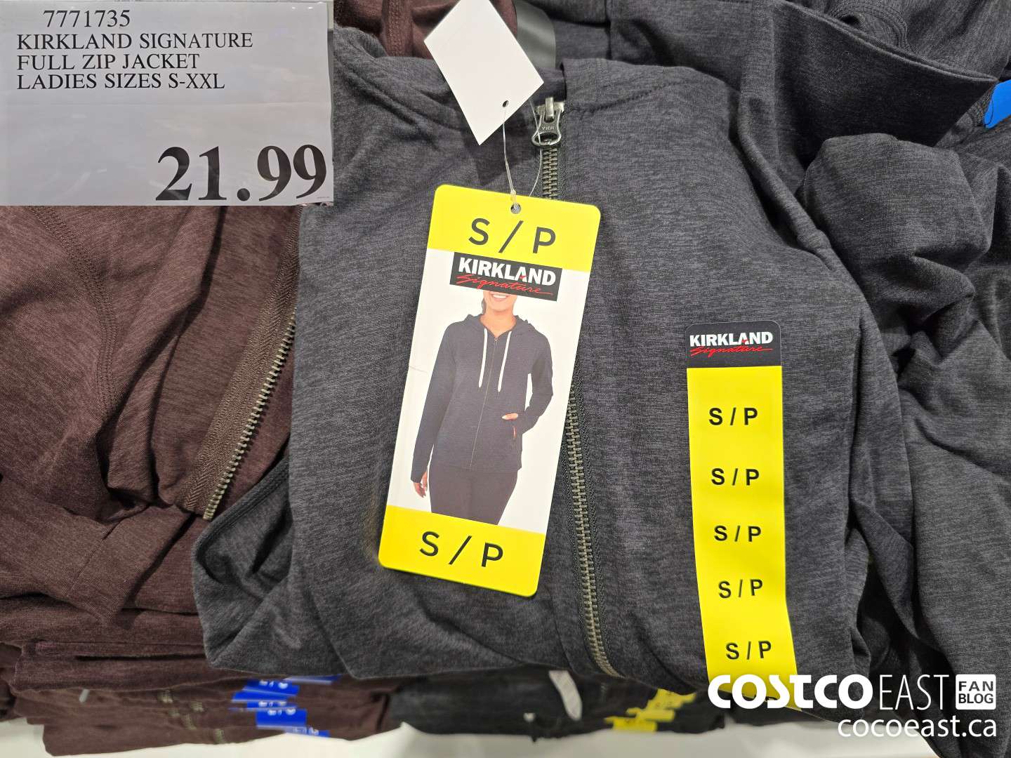 7771735 KIRKLAND SIGNATURE FULL ZIP JACKET LADIES SIZES S-XXL $21.99