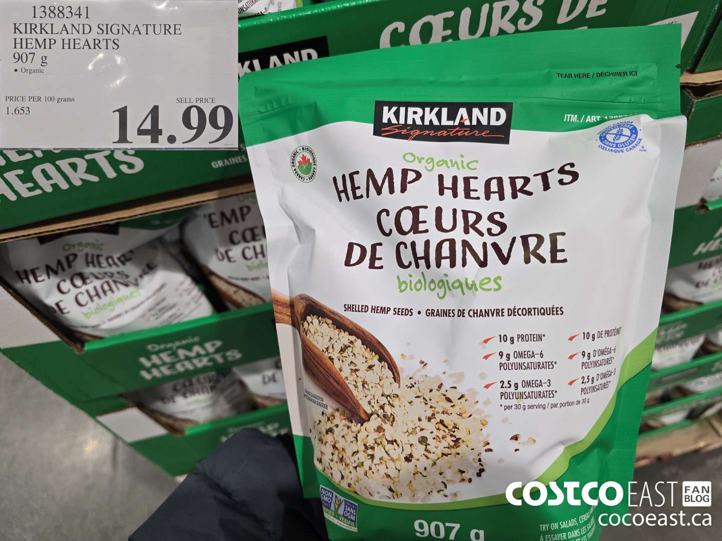 1388341 KIRKLAND SIGNATURE HEMP HEARTS 907 G $14.99