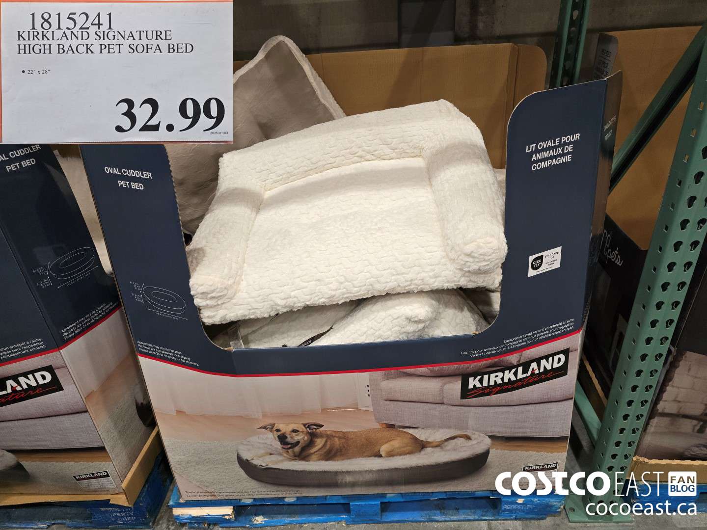 1815241 KIRKLAND SIGNATURE HIGH BACK PET SOFA BED $32.99