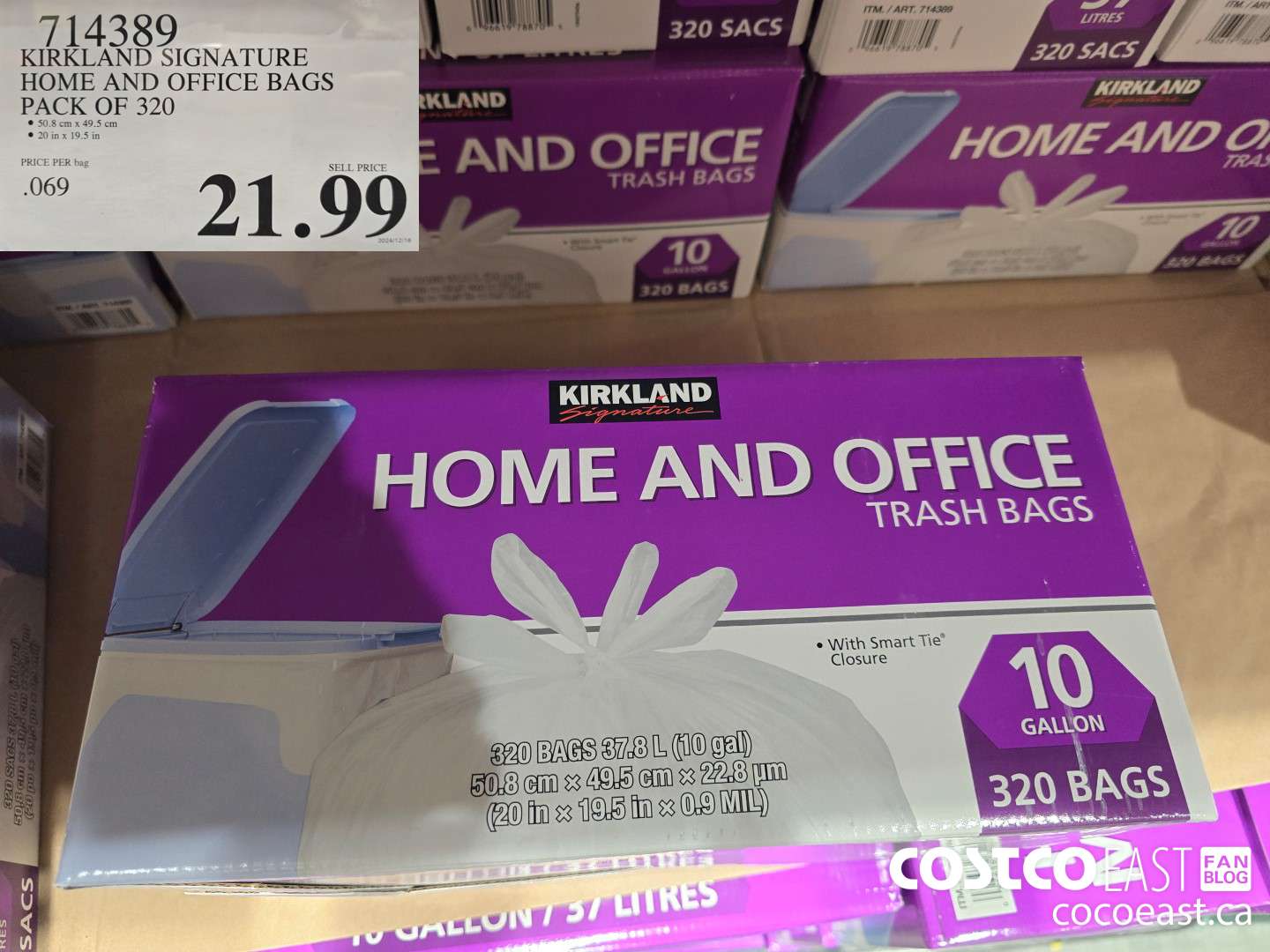 714389 KIRKLAND SIGNATURE HOME AND OFFICE BAGS PACK OF 320 $21.99