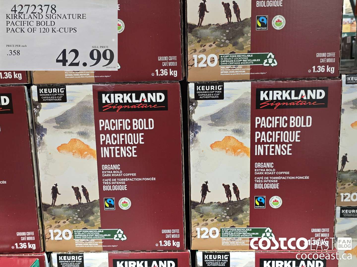 4272378 KIRKLAND SIGNATURE PACIFIC BOLD PACK OF 120 K-CUPS $42.99