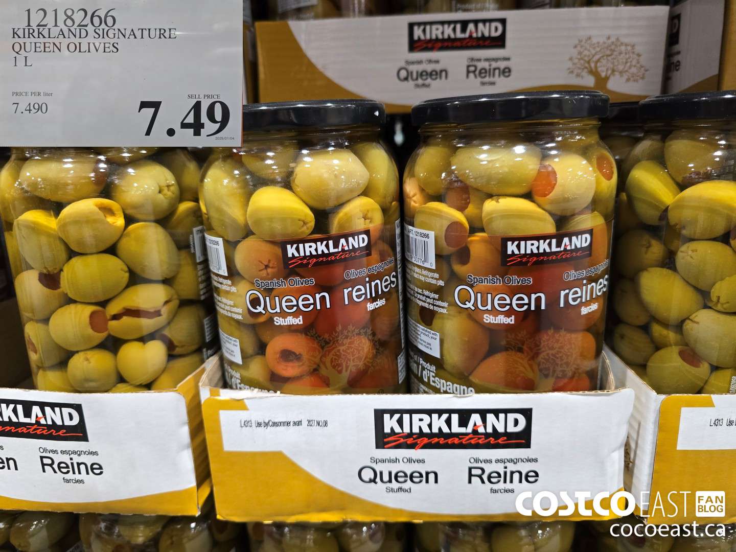 1218266 KIRKLAND SIGNATURE QUEEN OLIVES 1 L $7.49