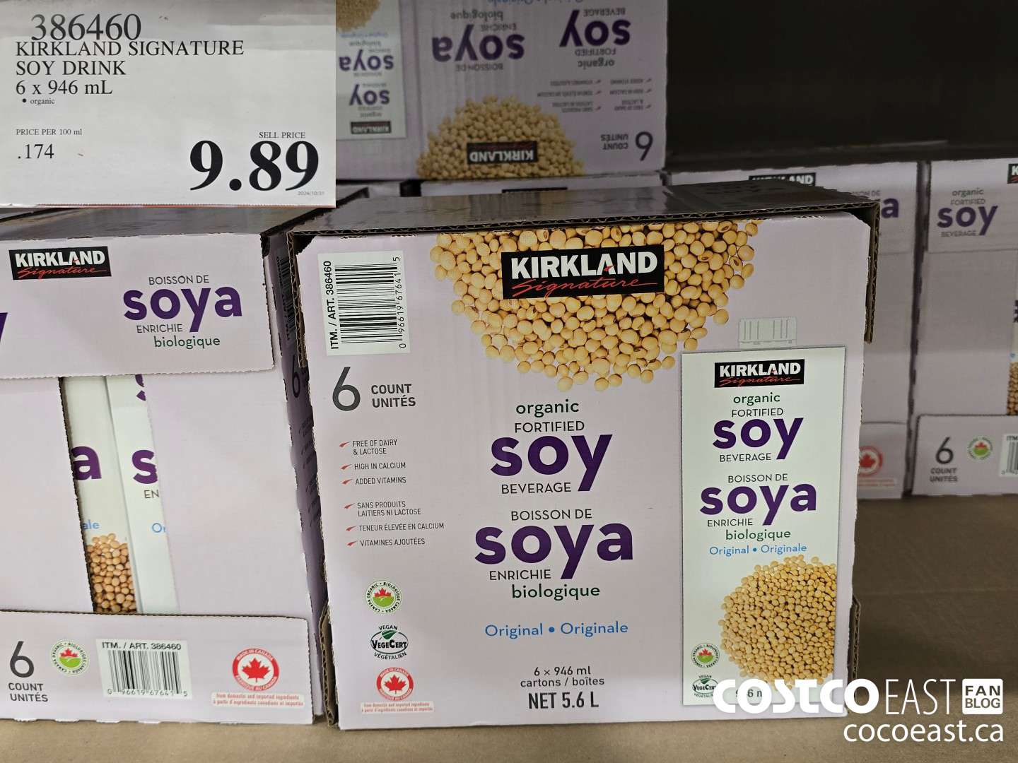386460 KIRKLAND SIGNATURE SOY DRINK 6 X 946 ML $9.89