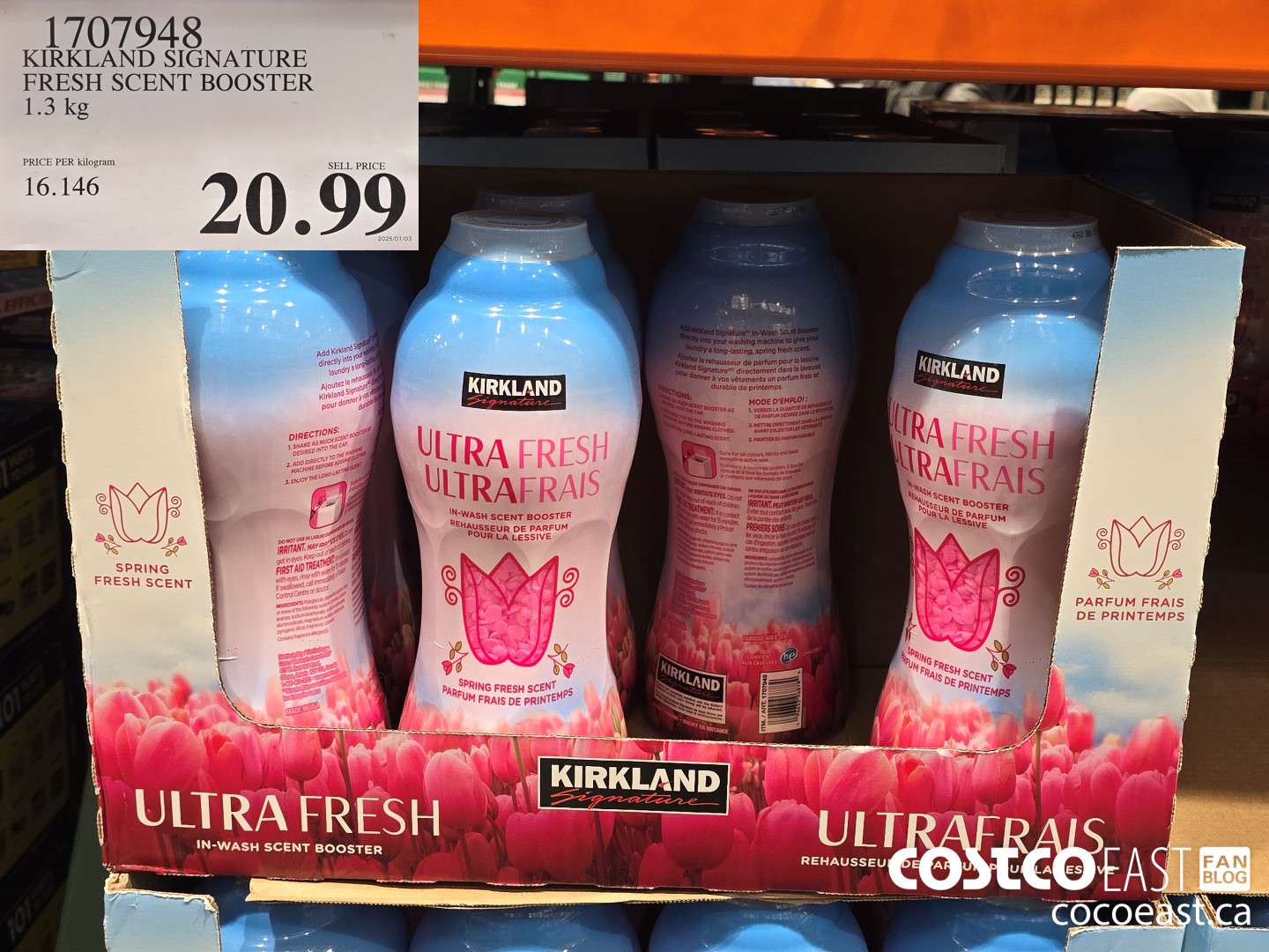 1707948 KIRKLAND SIGNATURE SPRING FRESH SCENT BOOSTER 1.3 KG $20.99