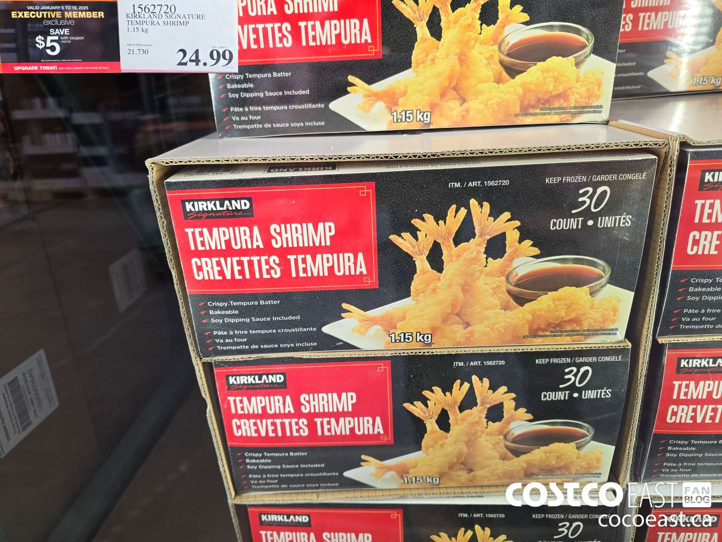 1562720 KIRKLAND SIGNATURE TEMPURA SHRIMP 1.15 KG ($5.00 INSTANT SAVINGS EXPIRES ON 2025-01-19) $19.99