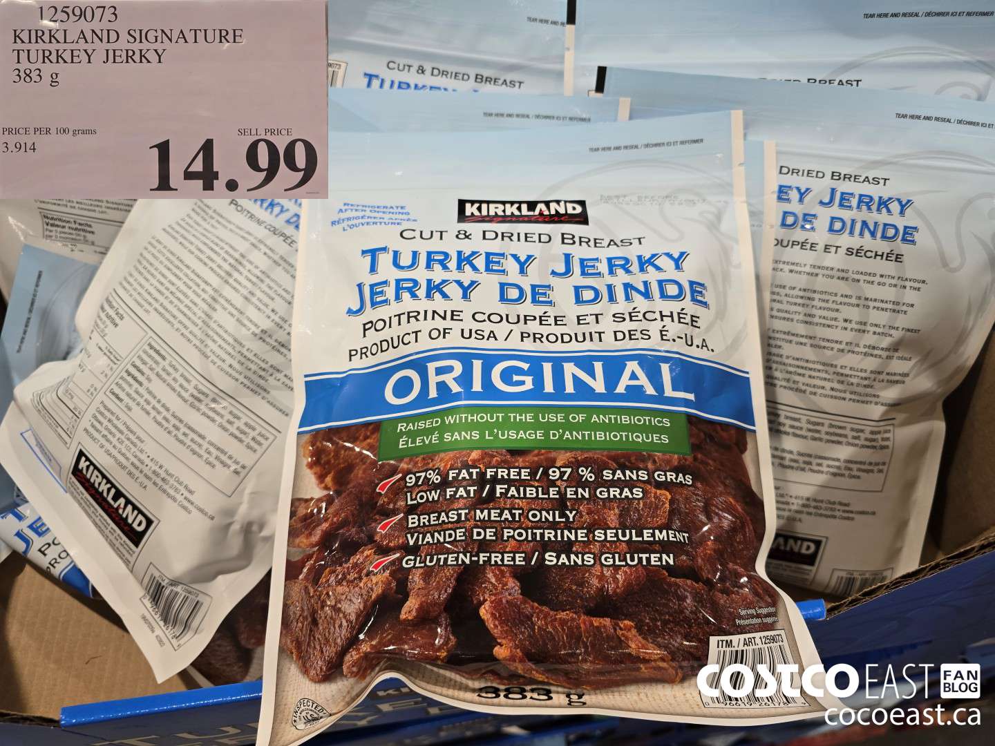1259073 KIRKLAND SIGNATURE TURKEY JERKY 383 G $14.99