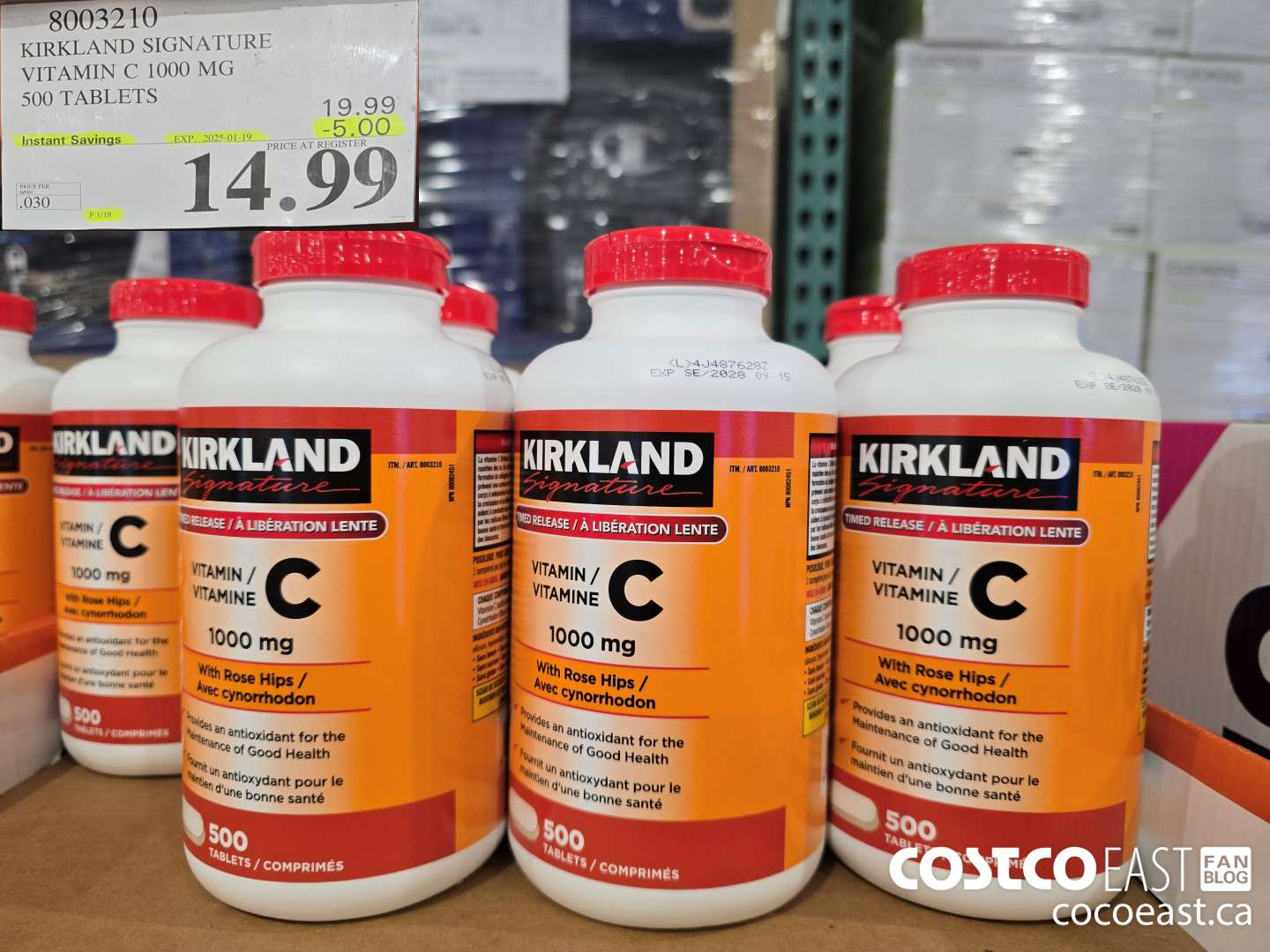 8003210 KIRKLAND SIGNATURE VITAMIN C 1000 MG 500 TABLETS ($5.00 INSTANT SAVINGS EXPIRES ON 2025-01-19) $14.99