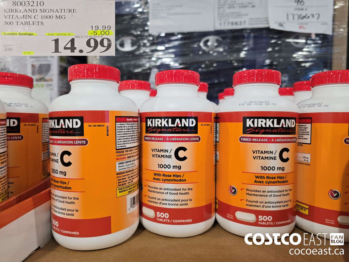 8003210 KIRKLAND SIGNATURE VITAMIN C 1000 MG 500 TABLETS ($5.00 INSTANT SAVINGS EXPIRES ON 2025-01-19) $14.99