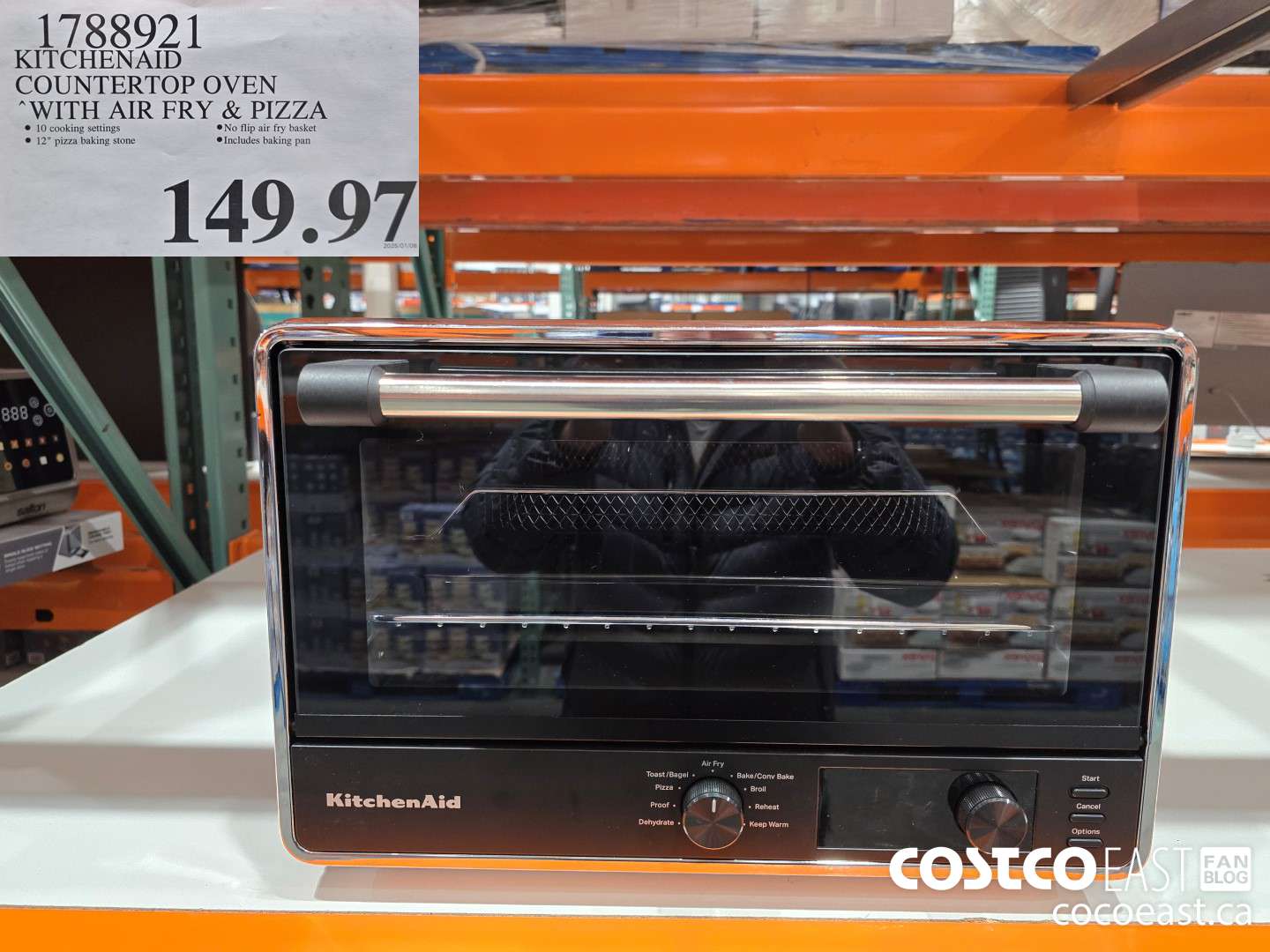 1788921 KITCHENAID COUNTERTOP OVEN ‘WITH AIR FRY & PIZZA $149.97