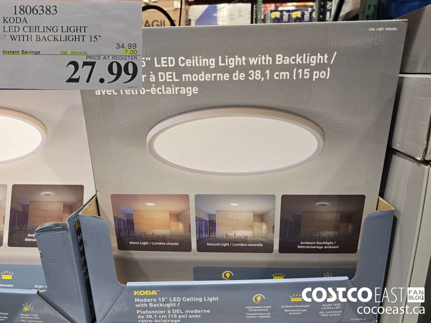 1806383 KODA LED CEILING LIGHT WITH BACKLIGHT 15