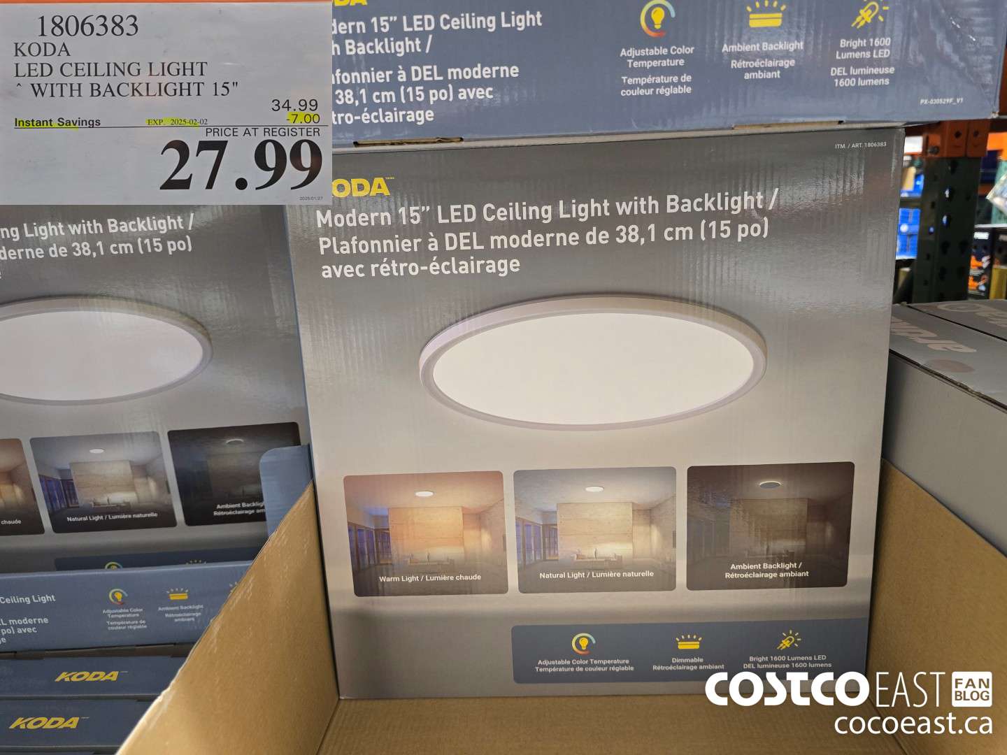 1806383 KODA LED CEILING LIGHT WITH BACKLIGHT 15