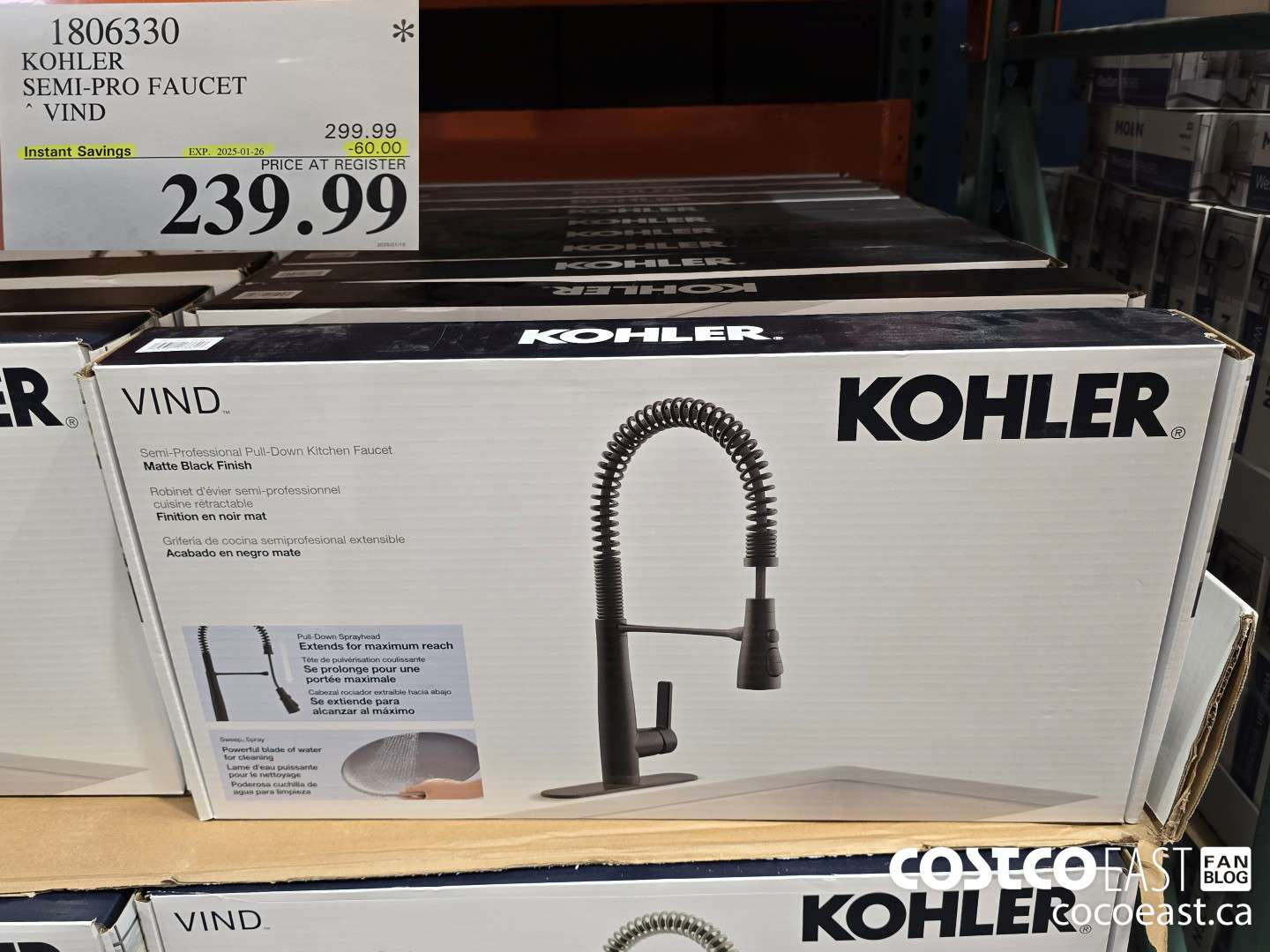 1806330 KOHLER SEMI-PRO FAUCET VIND ($60.00 INSTANT SAVINGS EXPIRES ON 2025-01-26) $239.99