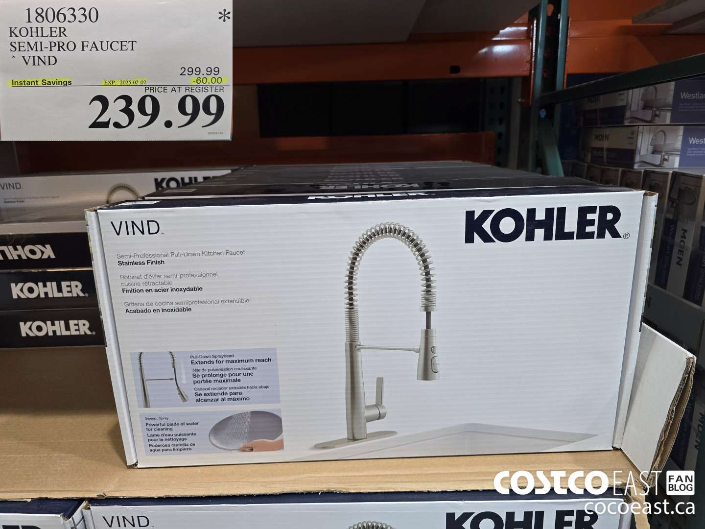 1806330 KOHLER SEMI-PRO FAUCET VIND ($60.00 INSTANT SAVINGS EXPIRES ON 2025-02-02) $239.99