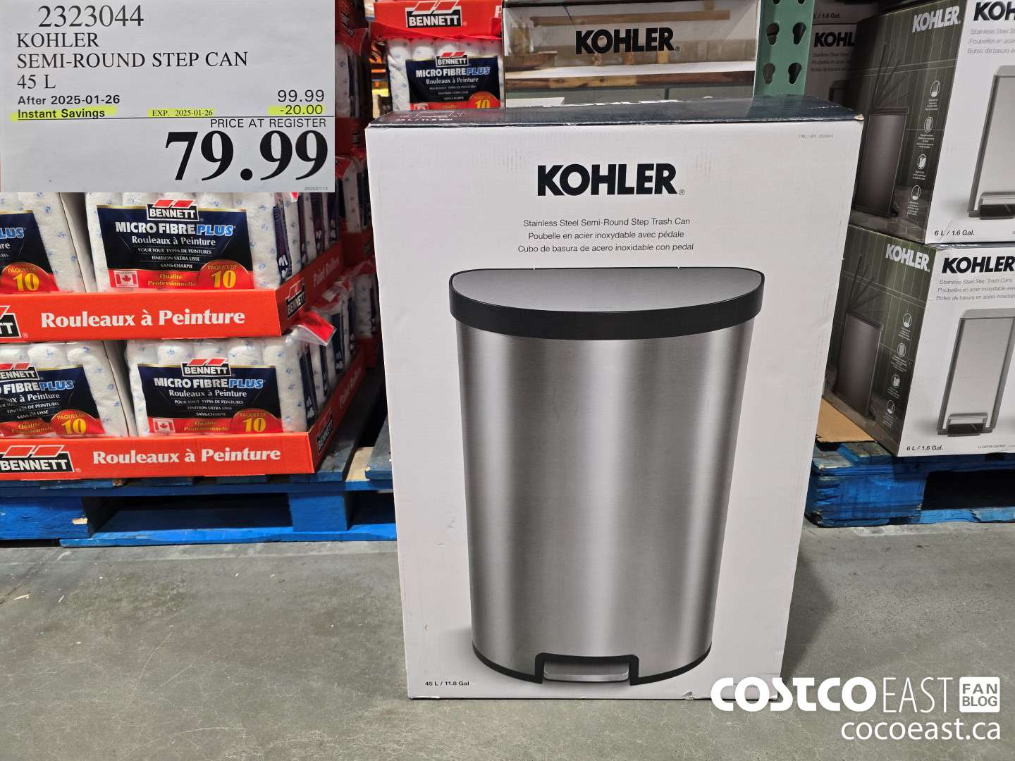 2323044 KOHLER SEMI-ROUND STEP CAN 45L ($20.00 INSTANT SAVINGS EXPIRES ON 2025-01-26) $79.99