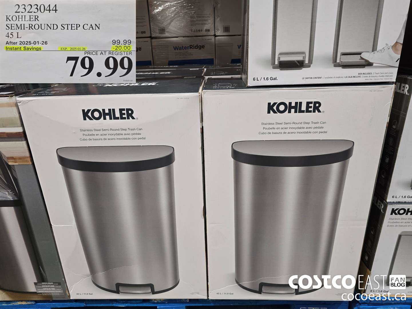 2323044 KOHLER SEMI-ROUND STEP CAN 45L ($20.00 INSTANT SAVINGS EXPIRES ON 2025-01-26) $79.99