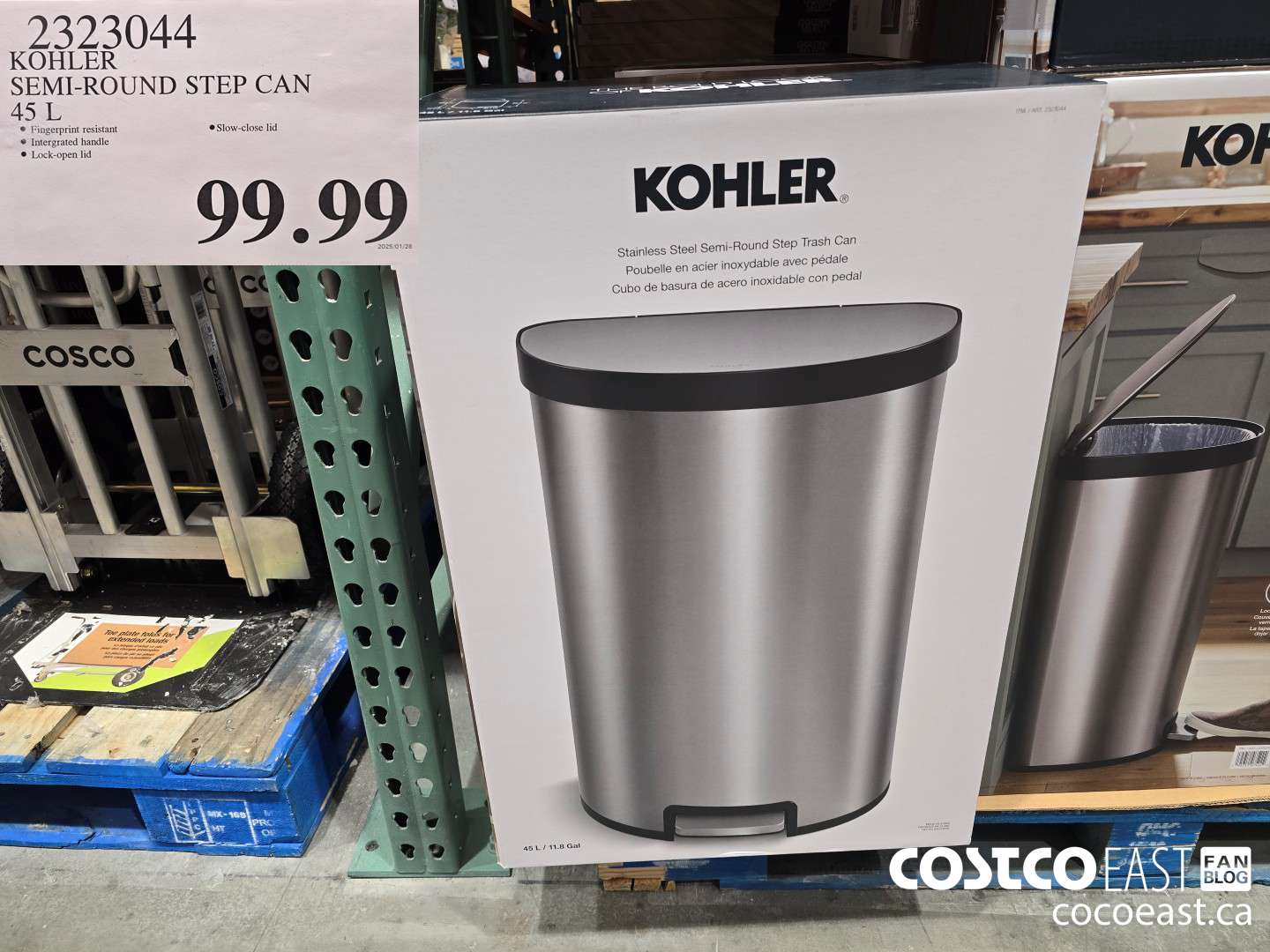 2323044 KOHLER SEMI-ROUND STEP CAN 45L $99.99