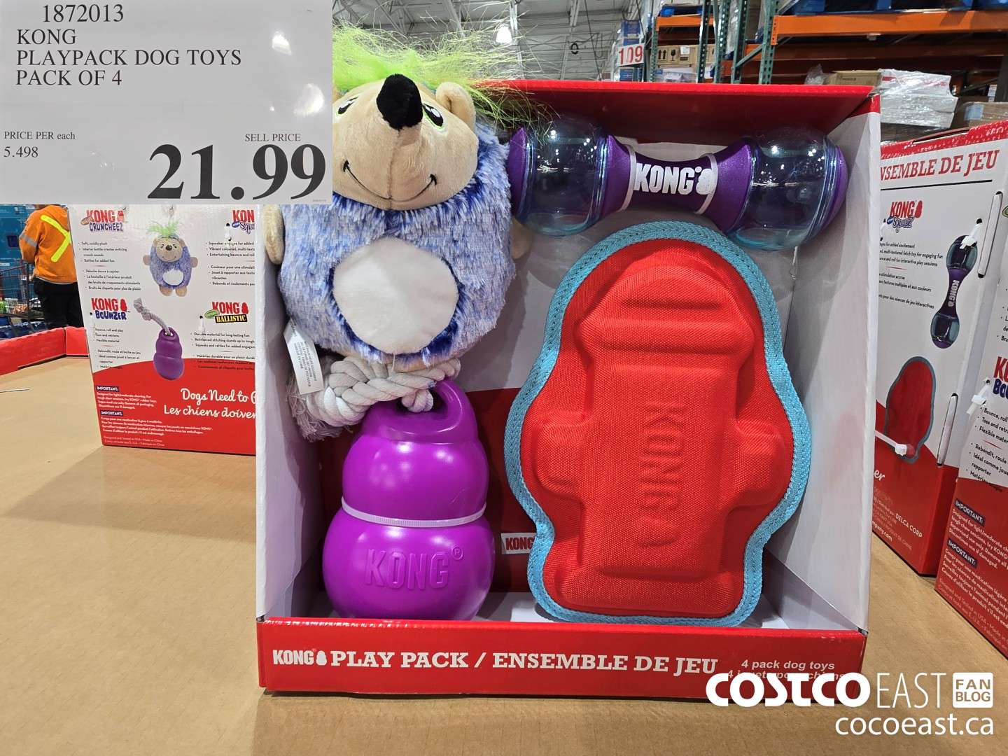 1872013 KONG PLAYPACK DOG TOYS PACK OF 4 $21.99