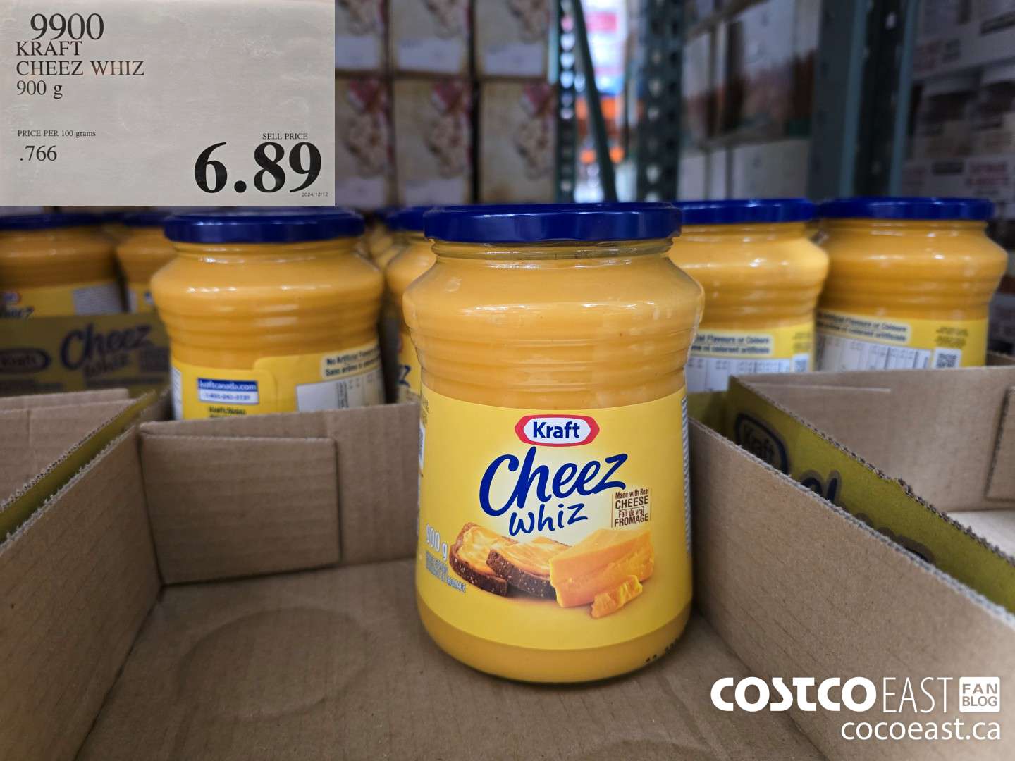 9900 KRAFT CHEEZ WHIZ 900 G $6.89