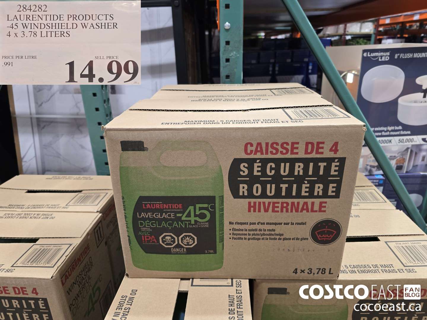 284282 LAURENTIDE PRODUCTS -45 WINDSHIELD WASHER 4 X 3.78 LITRES $14.99