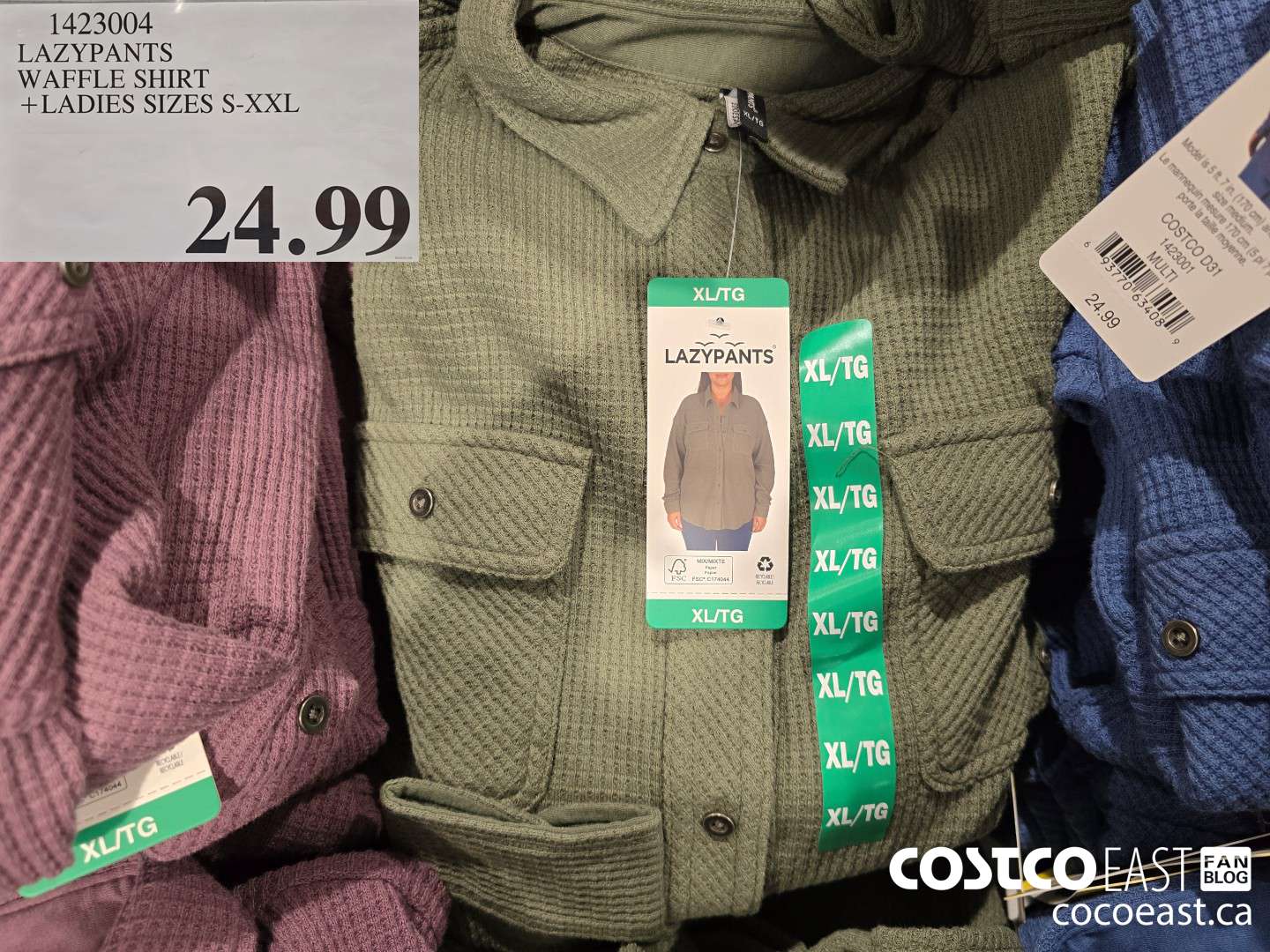 1423004 LAZYPANTS WAFFLE SHIRT + LADIES SIZES S-XXL $24.99