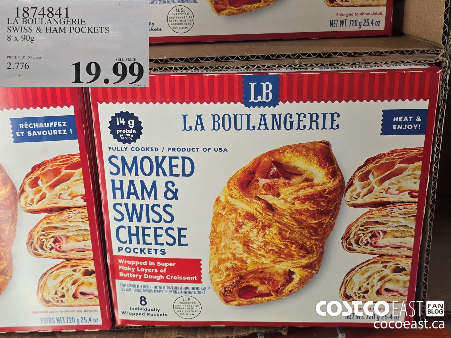 1874841 LA BOULANGERIE SWISS & HAM POCKETS 8 x 90g $19.99