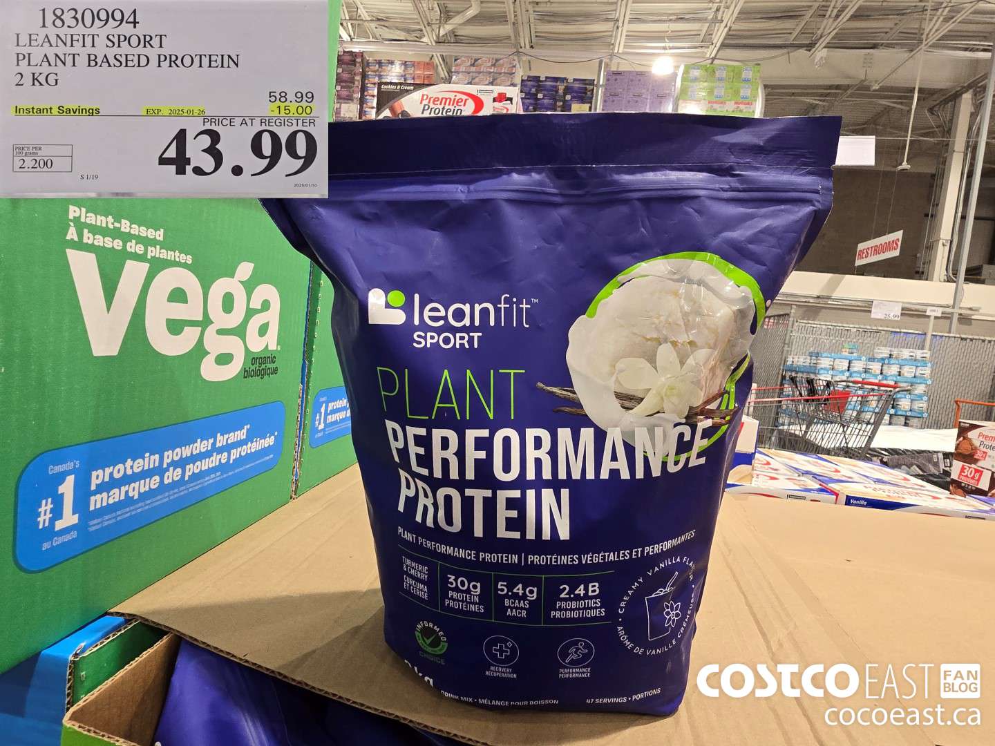 1830994 LEANFIT SPORT PLANT BASED PROTEIN 2 KG ($15.00 INSTANT SAVINGS EXPIRES ON 2025-01-26) $43.99