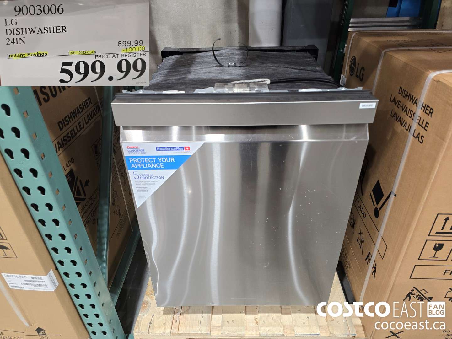 9003006 LG DISHWASHER 24IN  ($100.00 INSTANT SAVINGS EXPIRES ON 2025-01-08) $599.99