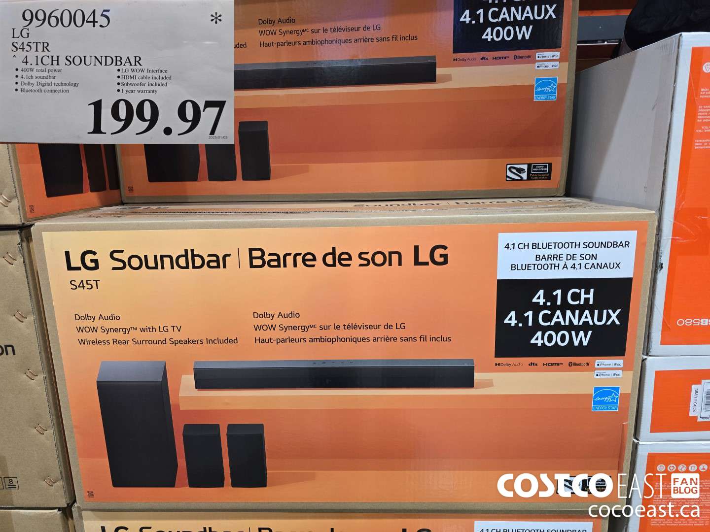 9960045 LG S45TR 4.1CH SOUNDBAR $199.97
