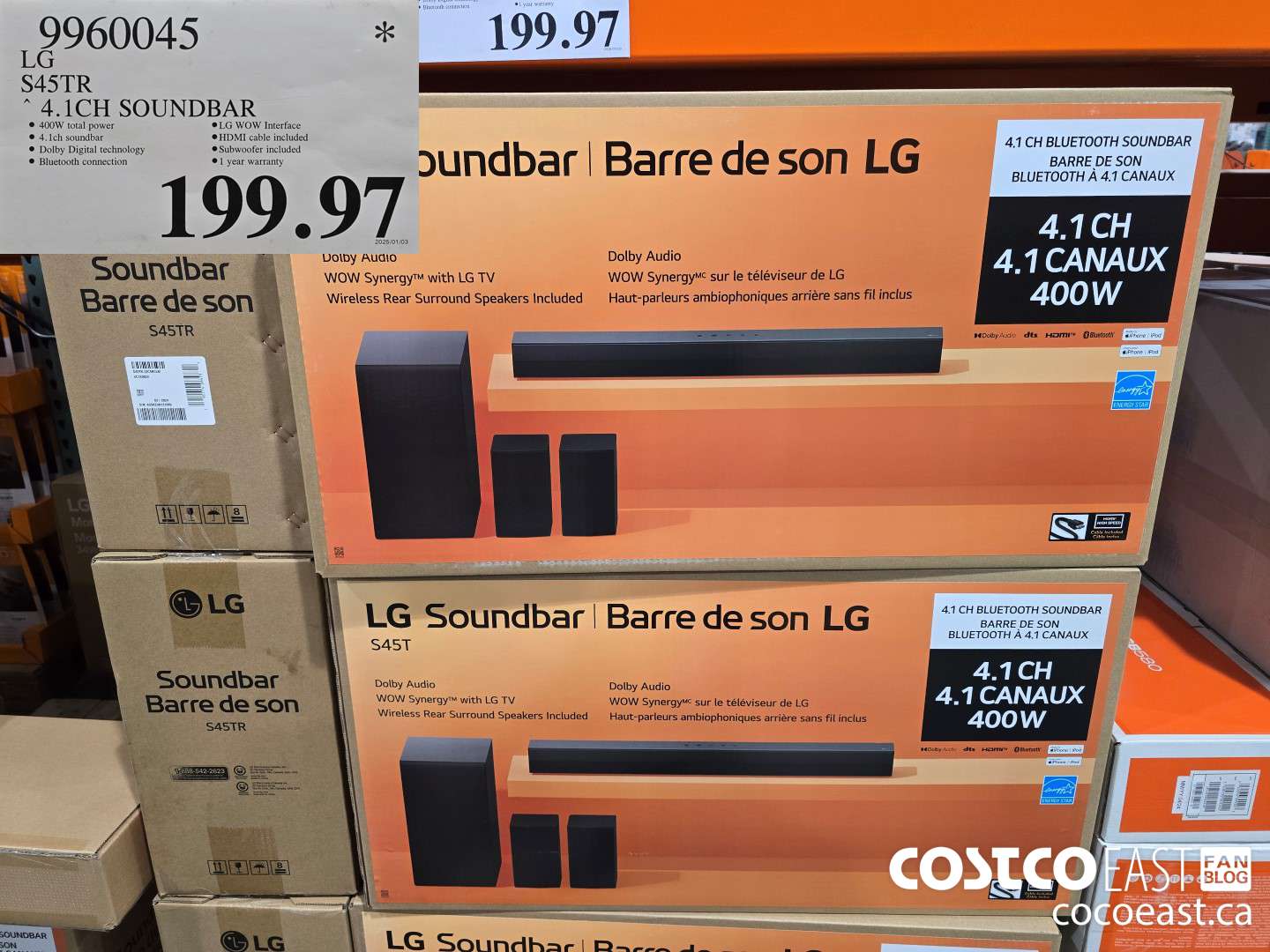 9960045 LG S45TR 4.1CH SOUNDBAR $199.97