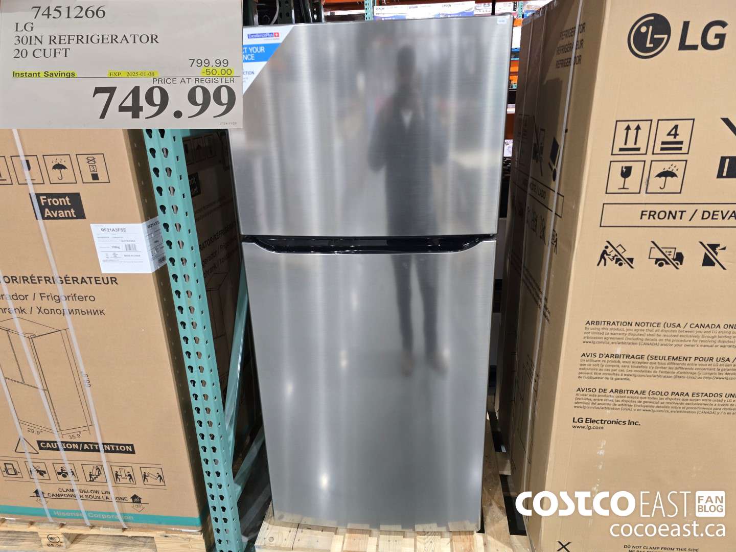 7451266 LG 30 IN. REFRIGERATOR 20 cuft ($50.00 INSTANT SAVINGS EXPIRES ON 2025-01-08) $749.99