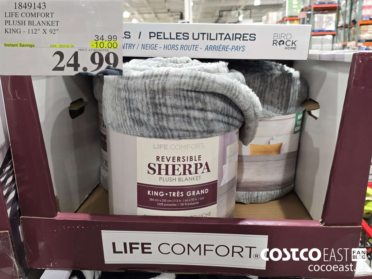 1849143 LIFE COMFORT PLUSH BLANKET KING 112