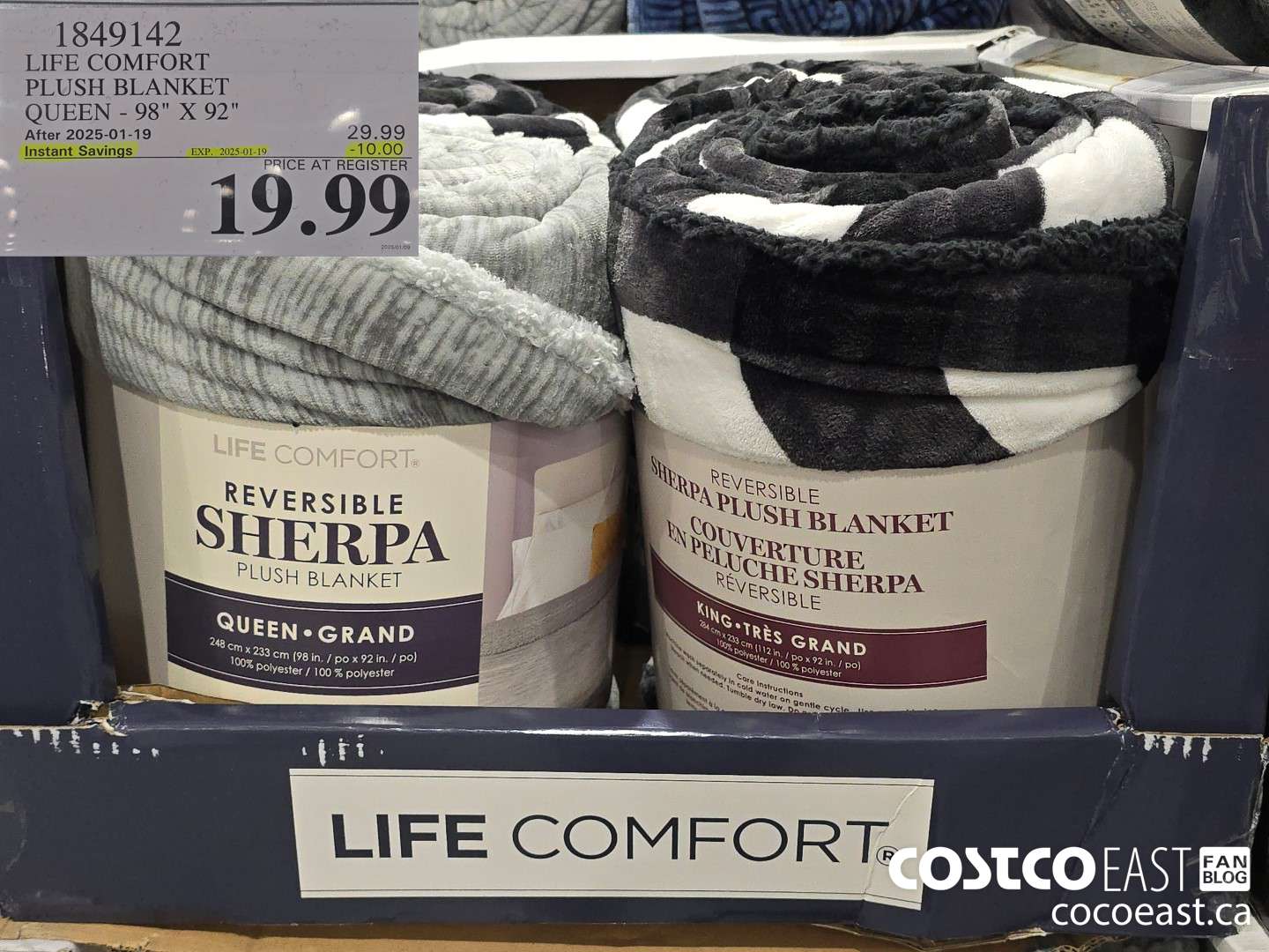 1849142 LIFE COMFORT PLUSH BLANKET QUEEN - 98