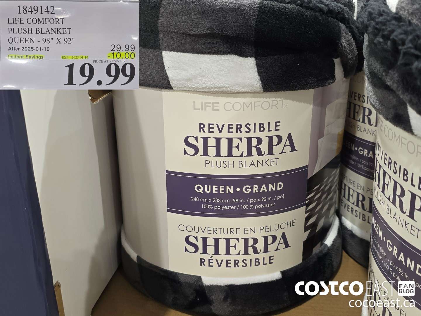 1849142 LIFE COMFORT PLUSH BLANKET QUEEN - 98