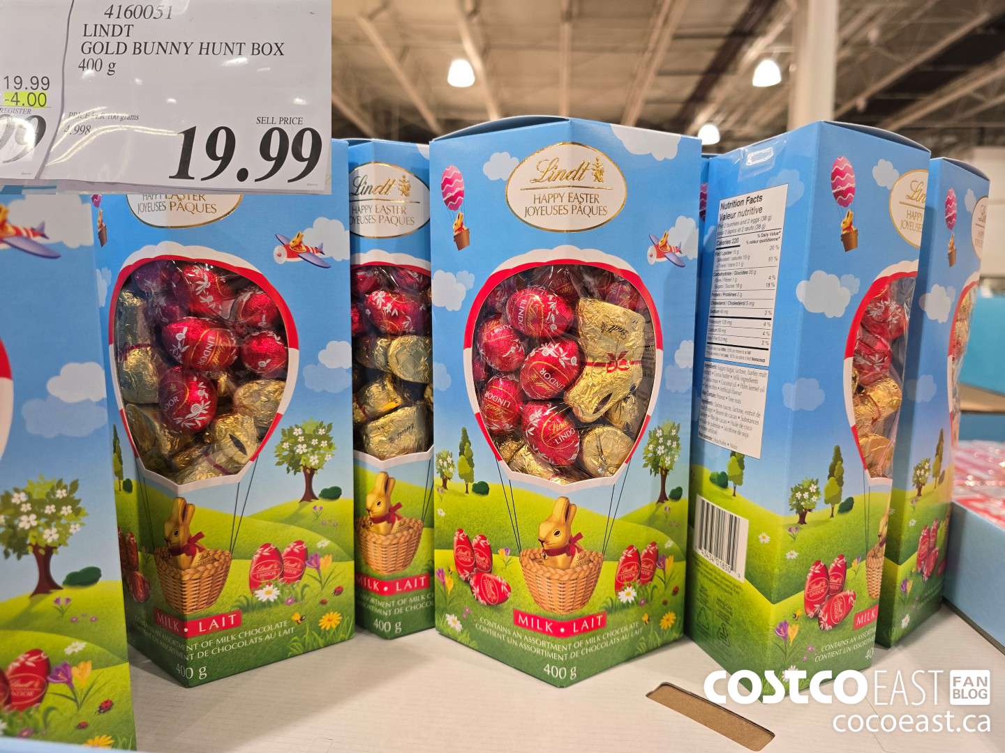 4160051 LINDT GOLD BUNNY HUNT BOX 400 G $19.99