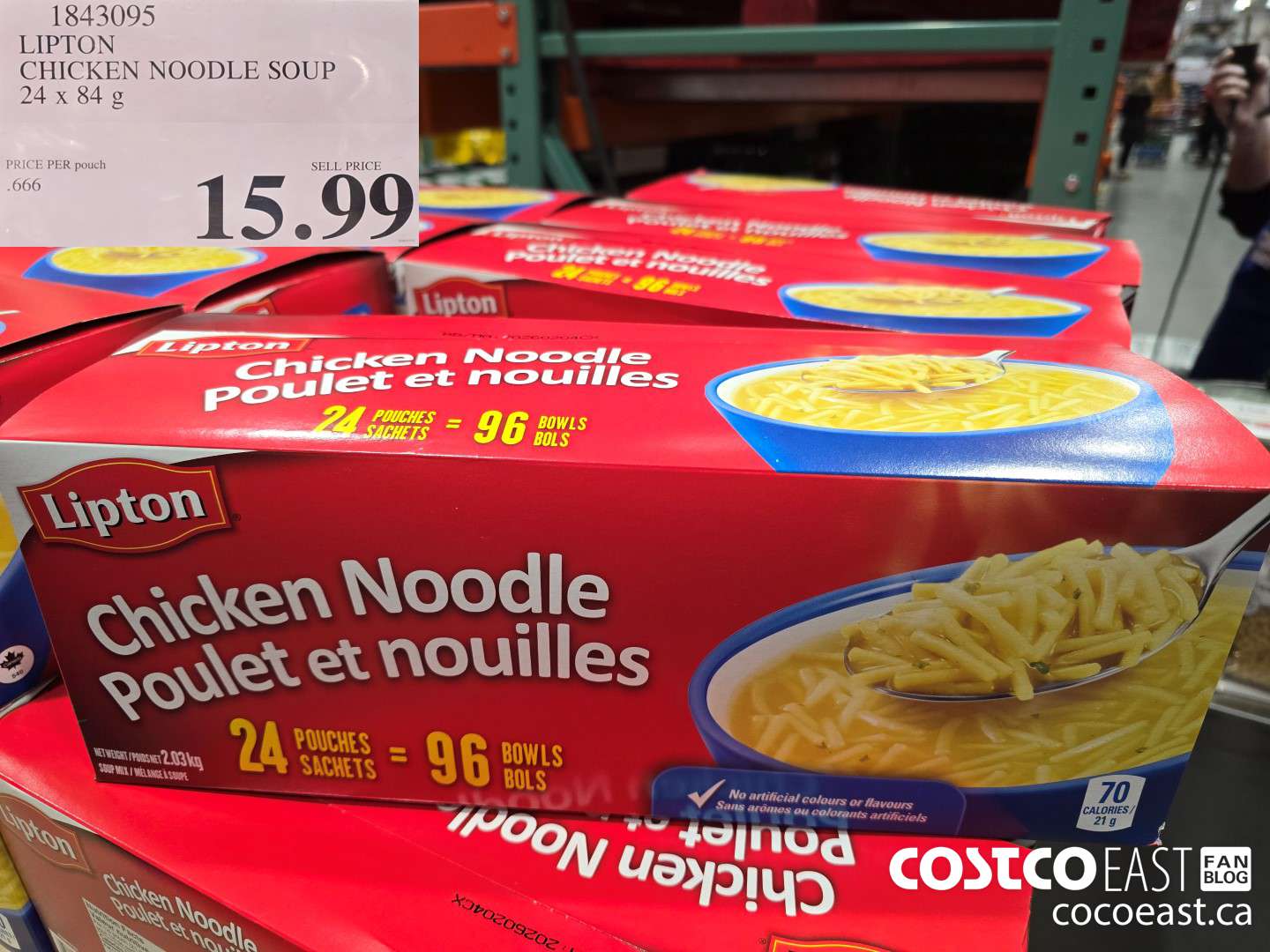 1843095 LIPTON CHICKEN NOODLE SOUP 24 x 84g $15.99