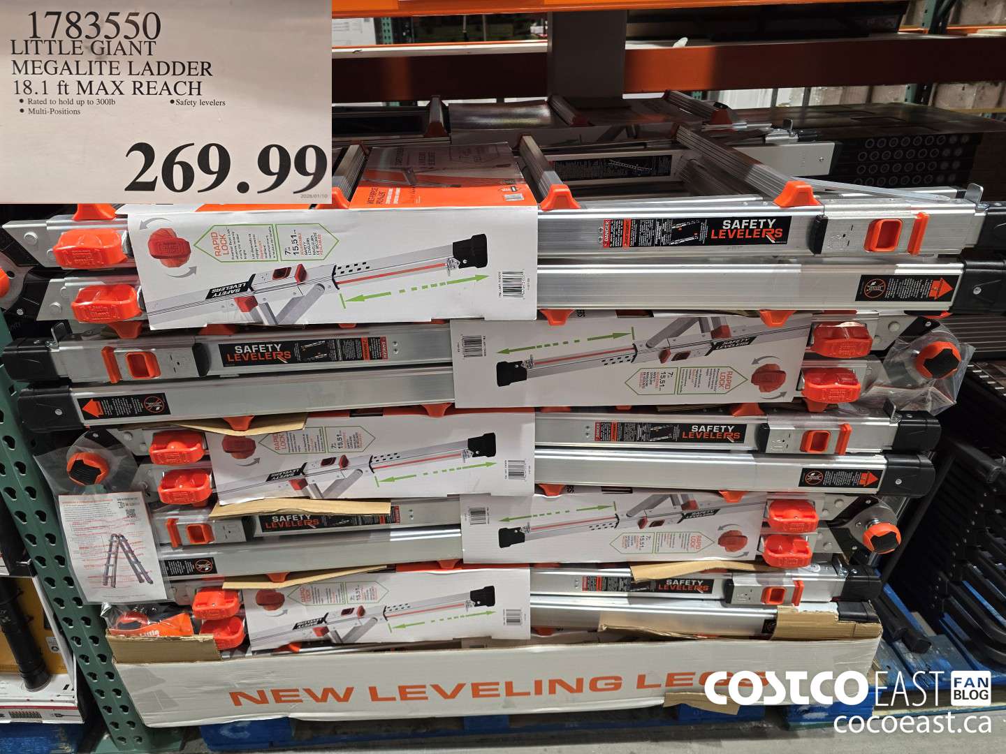 1783550 LITTLE GIANT MEGALITE LADDER 18.1 FT REACH $269.99